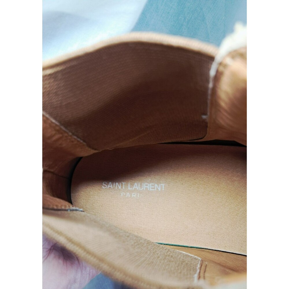 Saint Laurent Paris Men’s Wyatt Suede Chelsea Boots 46 US 13 Brown Suede - Picture 9 of 11